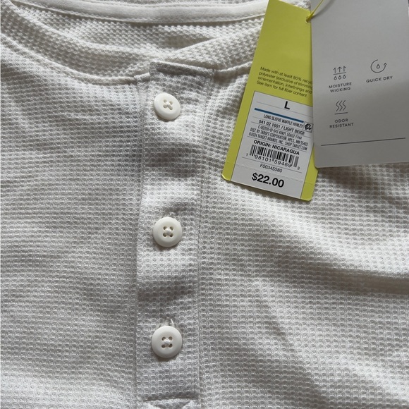 NWT Men's All in Motion Thermal LS Henley Size Large (G2) - Picture 3 of 3